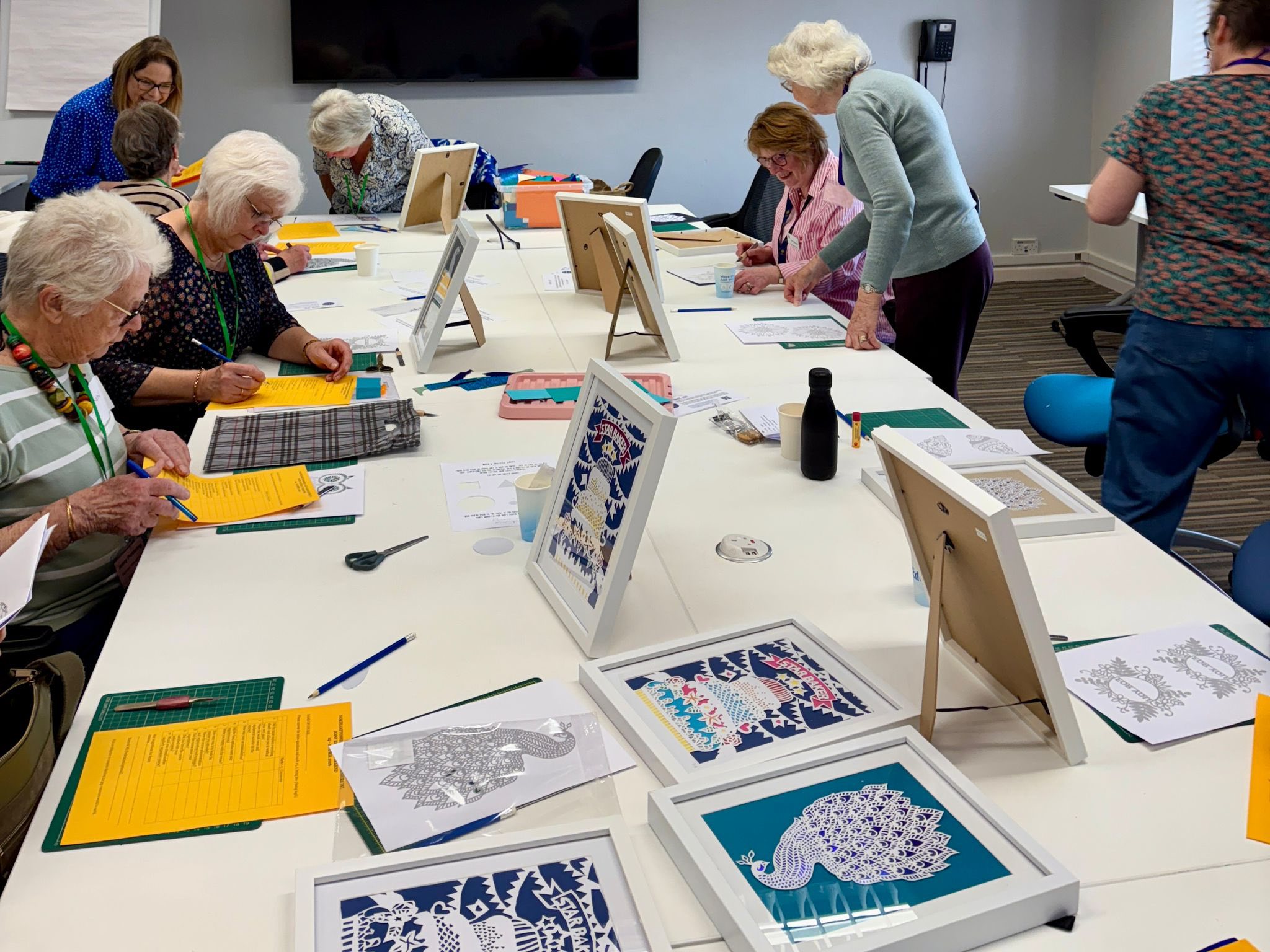 Crafters working